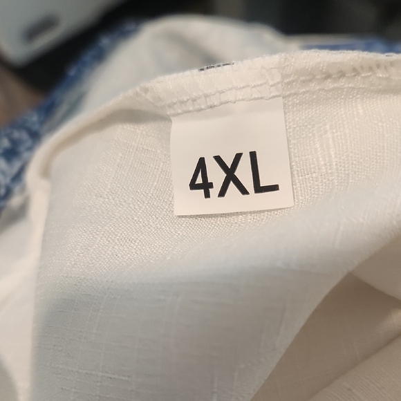 Women's nautical Blue and white squid wide legged bib overalls. Size XL - Picture 8 of 8